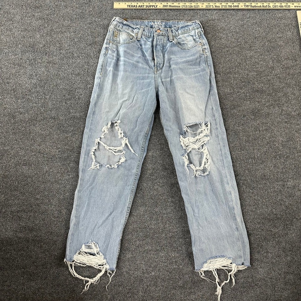 Ariat Jeans Womens Size 29R Blue Tomboy Straight Ultra High Rise Distressed